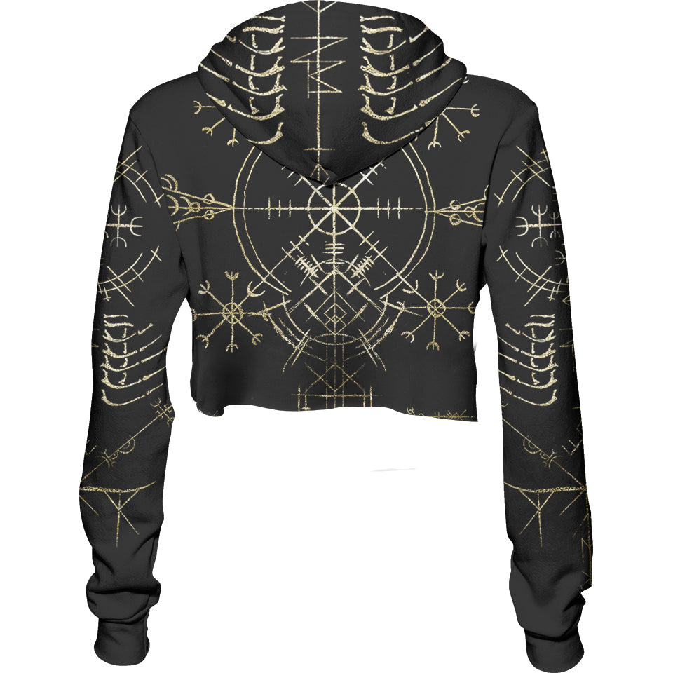 Crop Hoodie The Stave Crop Hoodie - Gold