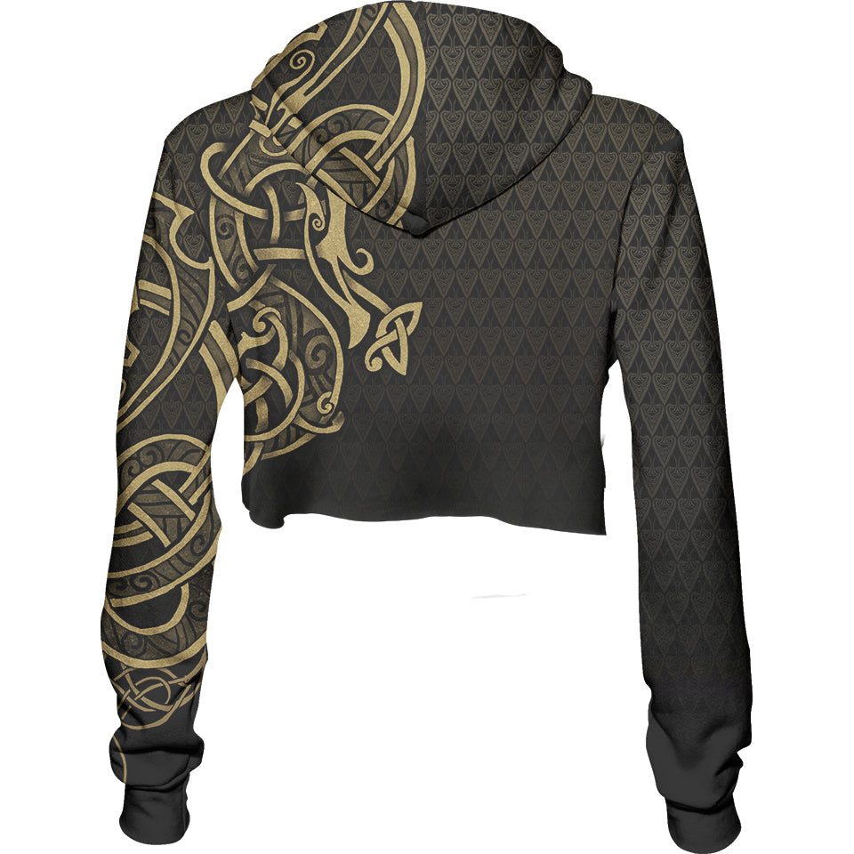Crop Hoodie Valknut Crop Hoodie