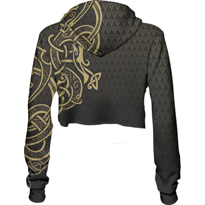 Crop Hoodie Valknut Crop Hoodie