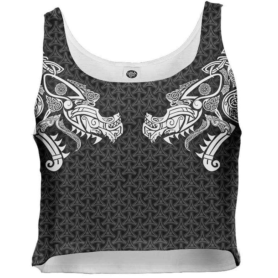 Crop Top S / White Ragnarök Crop Top VIKING-GRAY&WHITE_WOMENS-CROP-TANK_SM