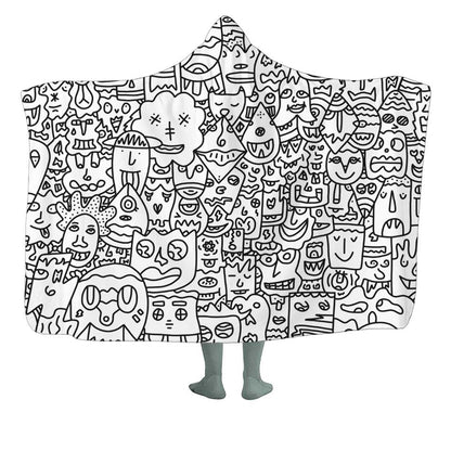 Pretty Done's Doodle Hooded Blanket
