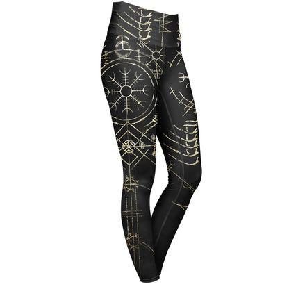 The Stave High Waisted Leggings - Gold