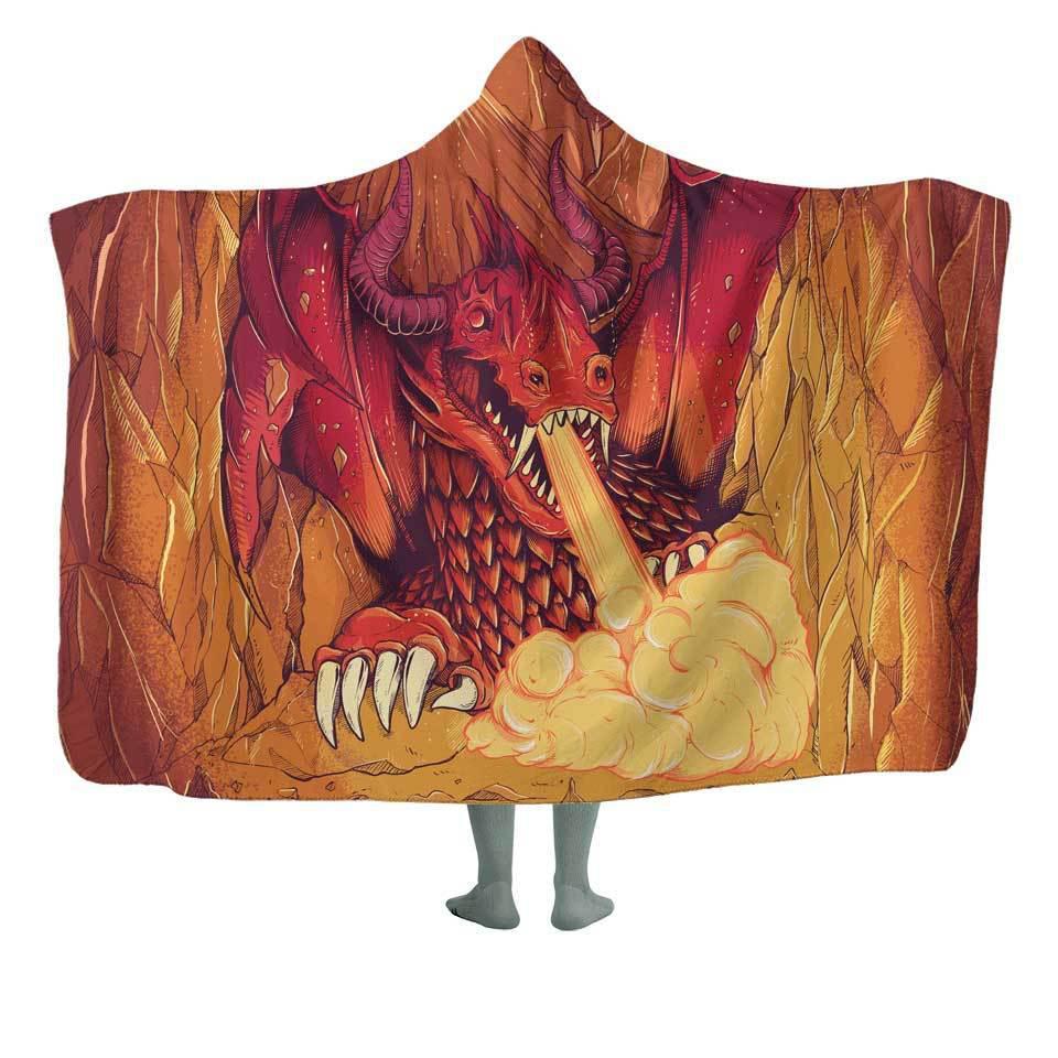 Hooded Blanket 50x60 / MicroFleece Dragons Fire Hooded Blanket DRAGON-FIRE_HOODED-BLANKET-50x60