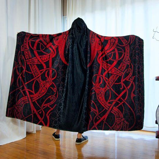 Hooded Blanket Adult-60x80 / Premium Sherpa / Blood Freya Hooded Blanket FREYA-RED_HOODED-BLANKET-60x80-SHERPA