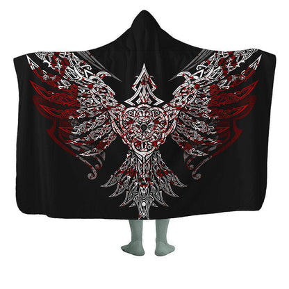 Hooded Blanket Adult - 60x80 / Premium Sherpa Huginn Hooded Blanket - Limited HUGGIN-BLOODY_HOODED-BLANKET-60x80-SHERPA