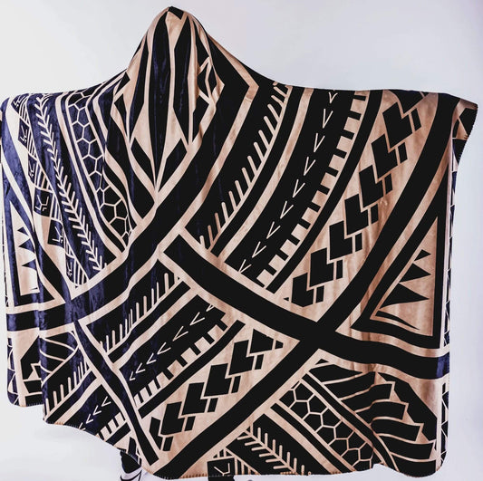 Hooded Blanket Adult - 60x80 / Premium Sherpa Makaina Hooded Blanket SAMOAN-YELLOW_HOODED-BLANKET-60x80-SHERPA