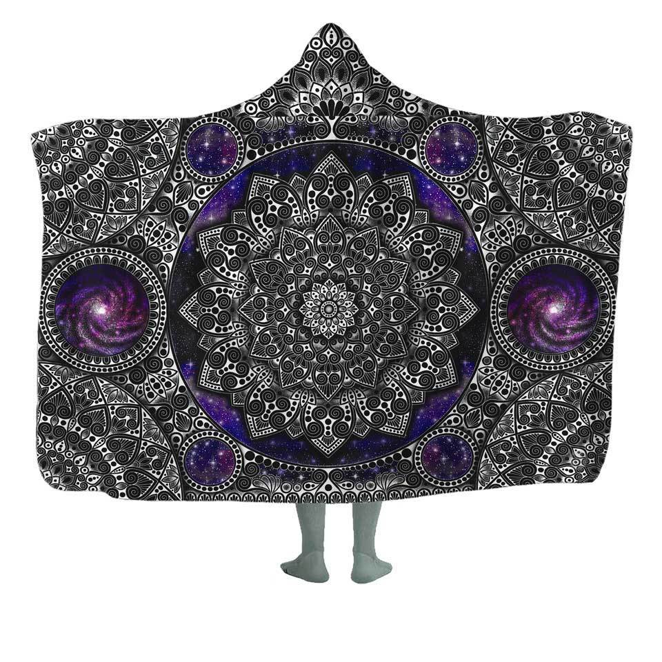 Hooded Blanket Adult-60x80 / Premium Sherpa / Nebula Galaxy Mandala Hooded Blanket GALAXY_HOODED-BLANKET-60x80-SHERPA