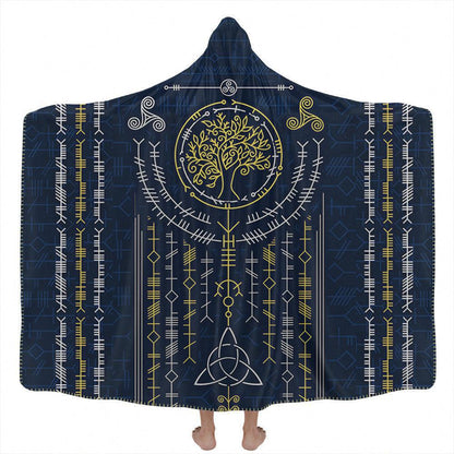 Hooded Blanket Adult-60x80 / Premium Sherpa Ogham Hooded Blanket OGHAM_HOODED-BLANKET-60x80-SHERPA