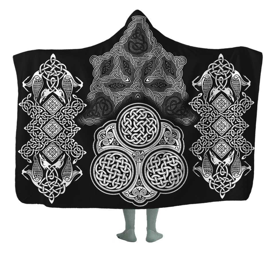 Hooded Blanket Adult-60x80 / Premium Sherpa / Original Three Knots Hooded Blanket CELTIC-KNOT_HOODED-BLANKET-60x80-SHERPA