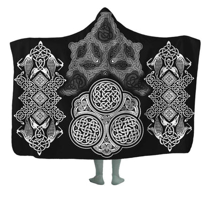 Hooded Blanket Adult-60x80 / Premium Sherpa / Original Three Knots Hooded Blanket CELTIC-KNOT_HOODED-BLANKET-60x80-SHERPA