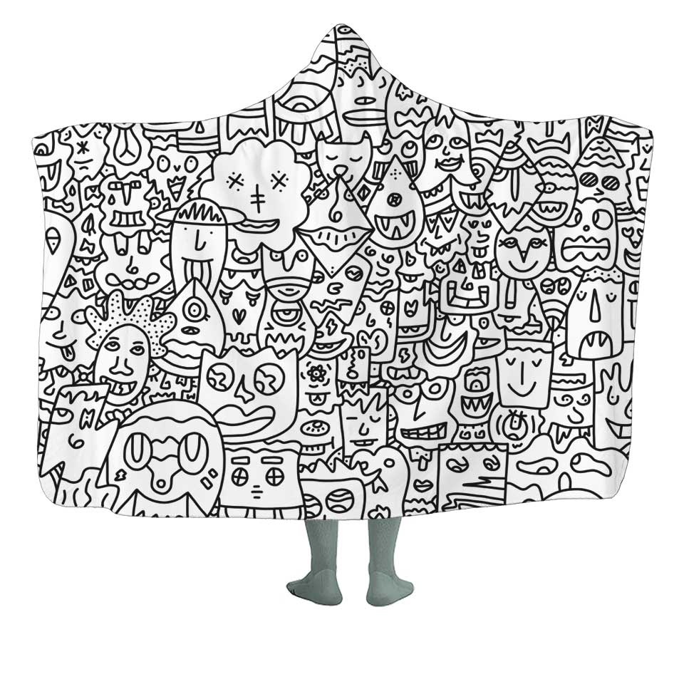 Hooded Blanket Adult-60x80 / Premium Sherpa / Plain Pretty Done's Doodle Hooded Blanket DONE-DOODLE_HOODED-BLANKET-60x80-SHERPA