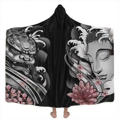 Hooded Blanket Adult - 60x80 / Premium Sherpa Sensō-ji Hooded Blanket SENSO-JI_HOODED-BLANKET_60x80-SHERPA