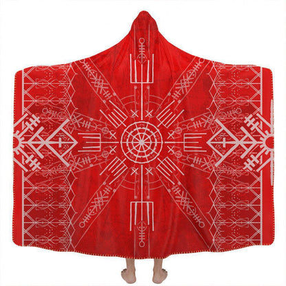 Hooded Blanket Adult-60x80 / Premium Sherpa Sol Hooded Blanket SOL-RED_HOODED-BLANKET-60x80-SHERPA