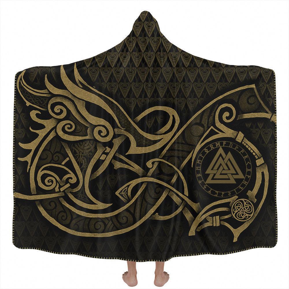 Hooded Blanket Adult-60x80 / Premium Sherpa Valknut Hooded Blanket VALKNUT_HOODED-BLANKET-60x80-SHERPA
