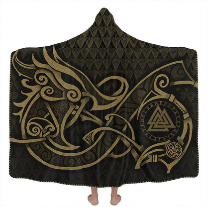 Hooded Blanket Adult-60x80 / Premium Sherpa Valknut Hooded Blanket VALKNUT_HOODED-BLANKET-60x80-SHERPA