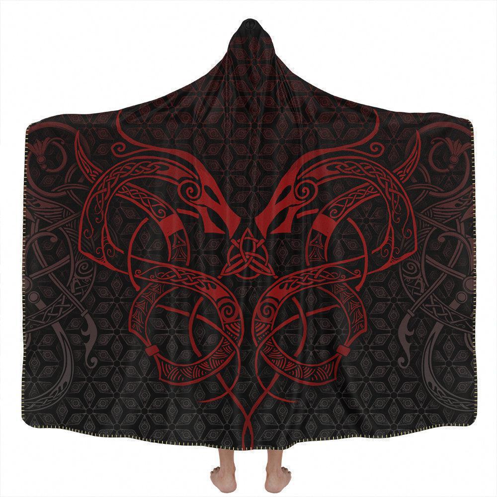 Hooded Blanket Adult-60x80 / Premium Sherpa World Serpent Hooded Blanket - Limited SERPENT-RED_HOODED-BLANKET-60x80-SHERPA