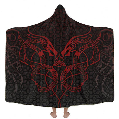 Hooded Blanket Adult-60x80 / Premium Sherpa World Serpent Hooded Blanket - Limited SERPENT-RED_HOODED-BLANKET-60x80-SHERPA
