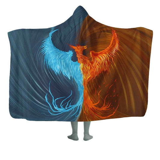 Hooded Blanket Kids - 50x60 / MicroFleece Fire & Ice Phoenix Hooded Blanket PHOENIX_HOODED-BLANKET-50x60