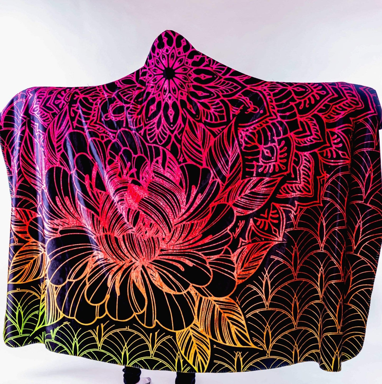 Hooded Blanket Kids - 50x60 / Rainbow / MicroFleece Mandala Hooded Blanket MANDALA_RGB_HOODED-BLANKET_50x60
