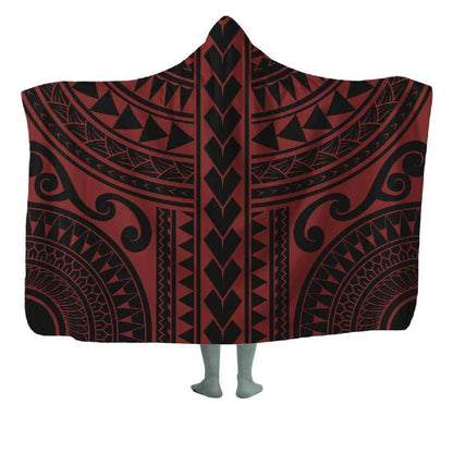 Hooded Blanket Kids - 50x60 / Red / MicroFleece Makai Hooded Blanket MAKAI-RED_HOODED-BLANKET-50x60