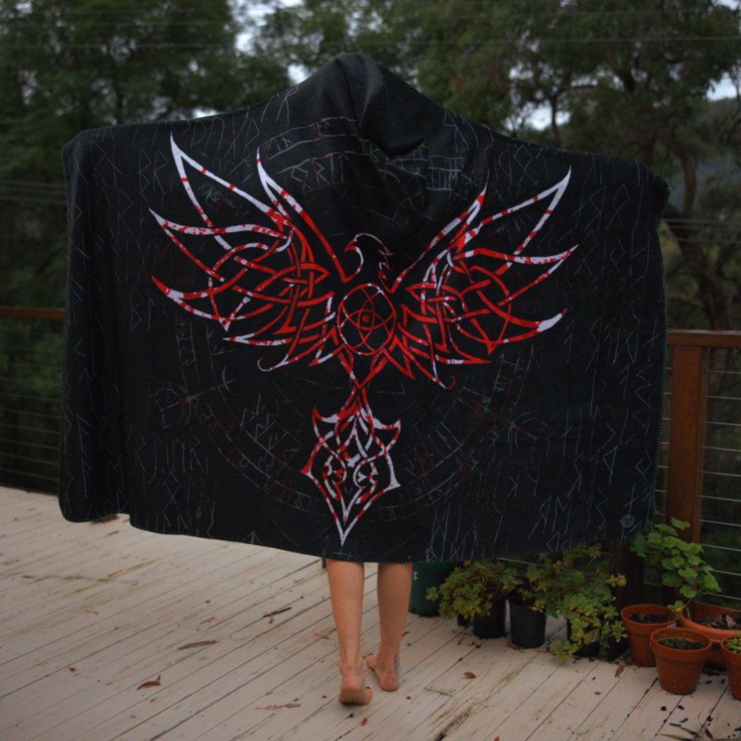 Hooded Blanket Premium Sherpa / Adult 60x80 Eagle Hooded Blanket - Limited BLOODEAGLE_HOODED-BLANKET-60x80-SHERPA
