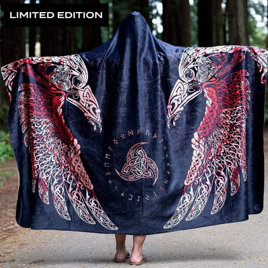 Hooded Blanket Premium Sherpa / Original / Adult 60x80 Muninn Bloody Blanket-Limited MUNNIN-BLOODY_HOODED-BLANKET-60x80-SHERPA