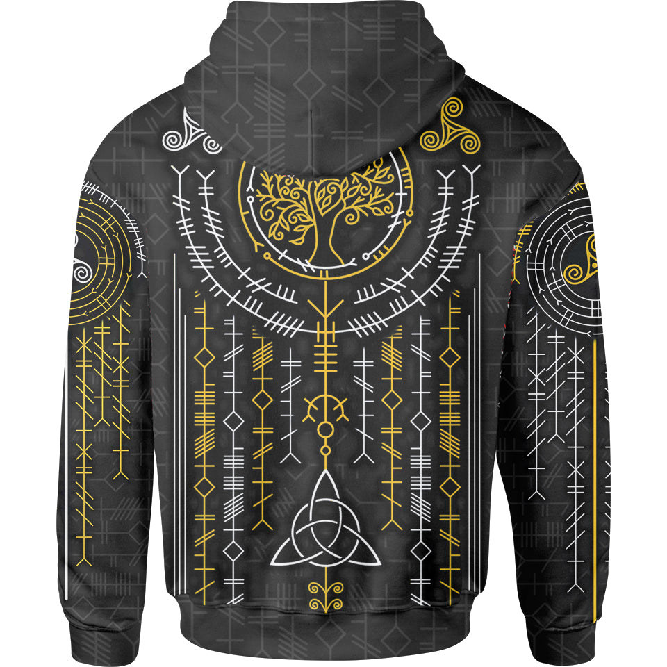 Hoodie Ogham Pullover Hoodie - Black Edition