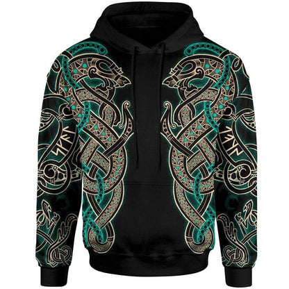 Hoodie S / Green & Gold Odin Mask Pullover Hoodie ODIN-MASK-V2_HOODIE-3.0_SM