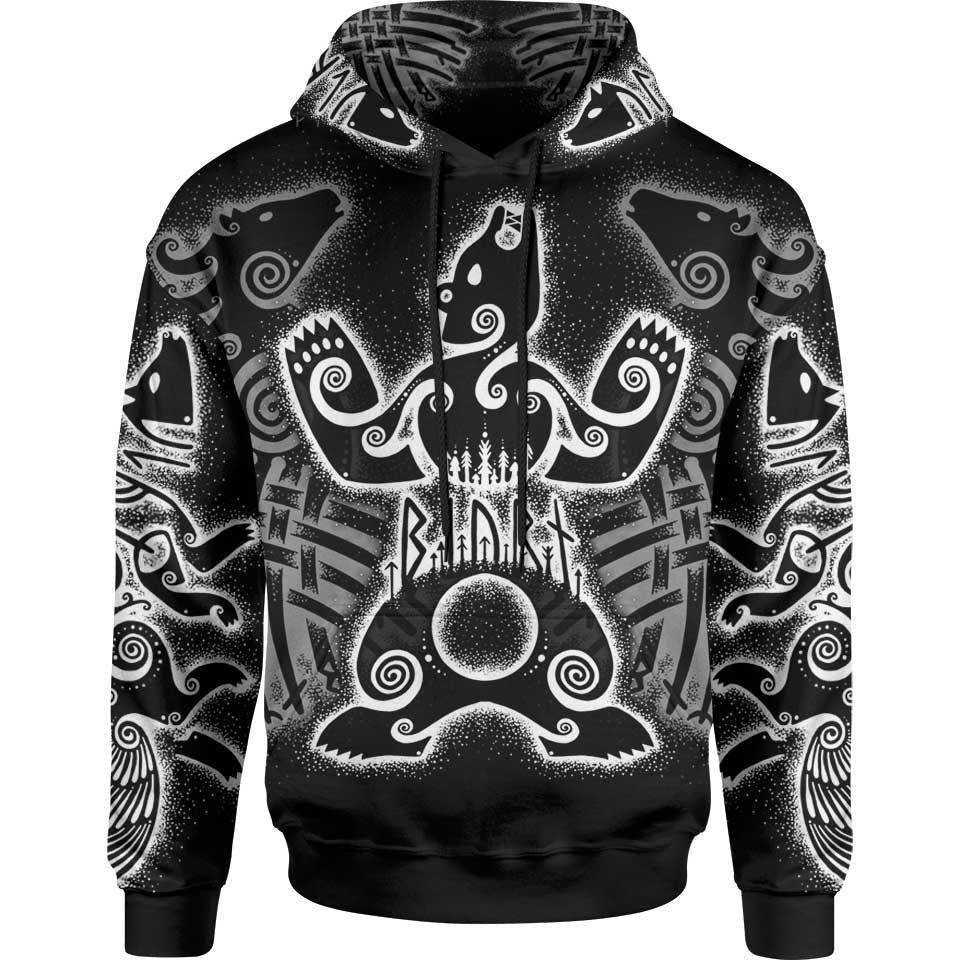 Hoodie S Norse Beasts Pullover Hoodie VIKING-ANIMALS_HOODIE-3.0_SM