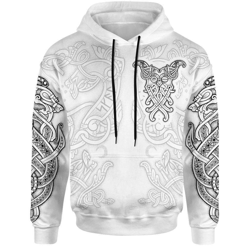 Hoodie S / White Odin Mask Pullover Hoodie ODIN-MASK-WHITE_HOODIE-3.0_SM