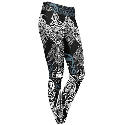 Leggings XS / Blue Huginn Leggings HUGGIN-WHITE-BLUE_LEGGING-6PAN_XS