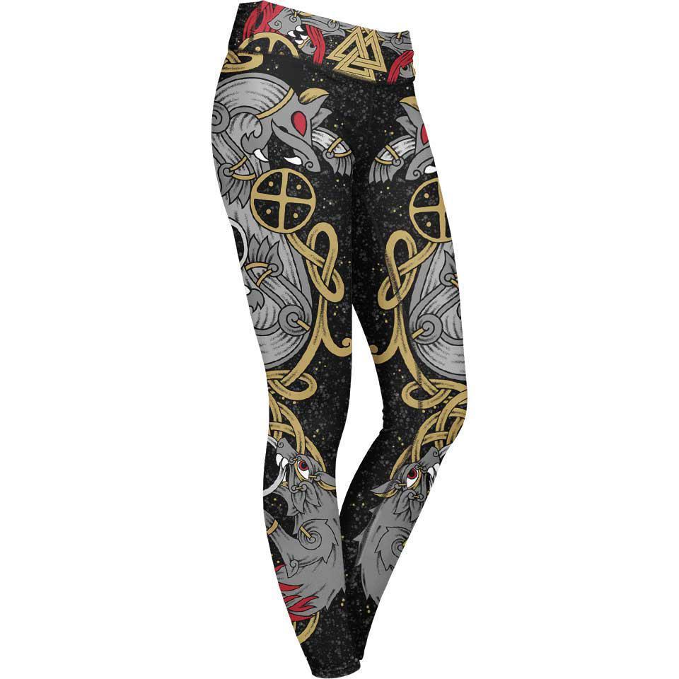 Leggings XS Skoll & Hati Leggings VIKING-WOLVES_LEGGING-6PAN_XS