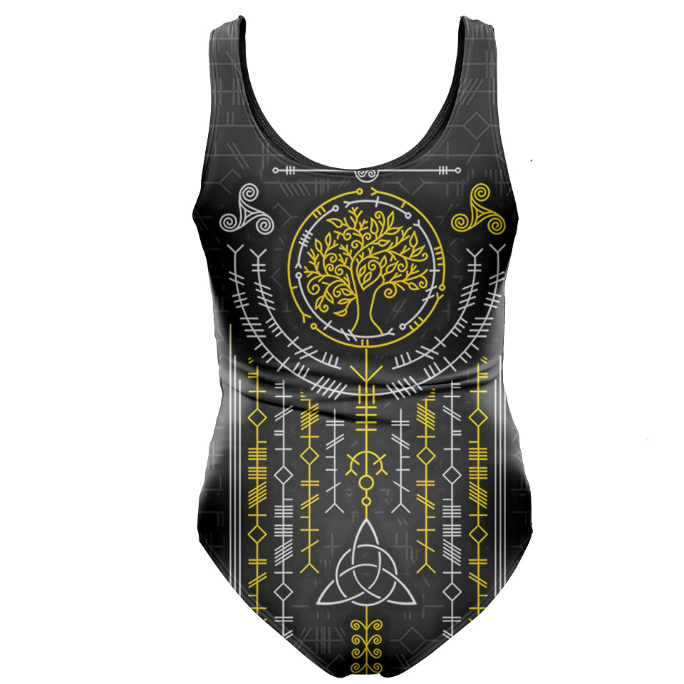 One-Piece Swimsuit Ogham Swimsuit - Black Edition