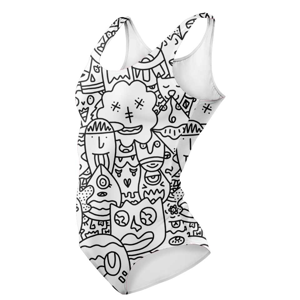 One-Piece Swimsuit Pretty Done's Doodle Swimsuit