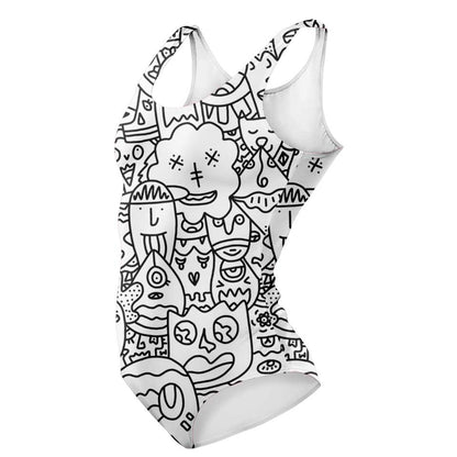 One-Piece Swimsuit Pretty Done's Doodle Swimsuit