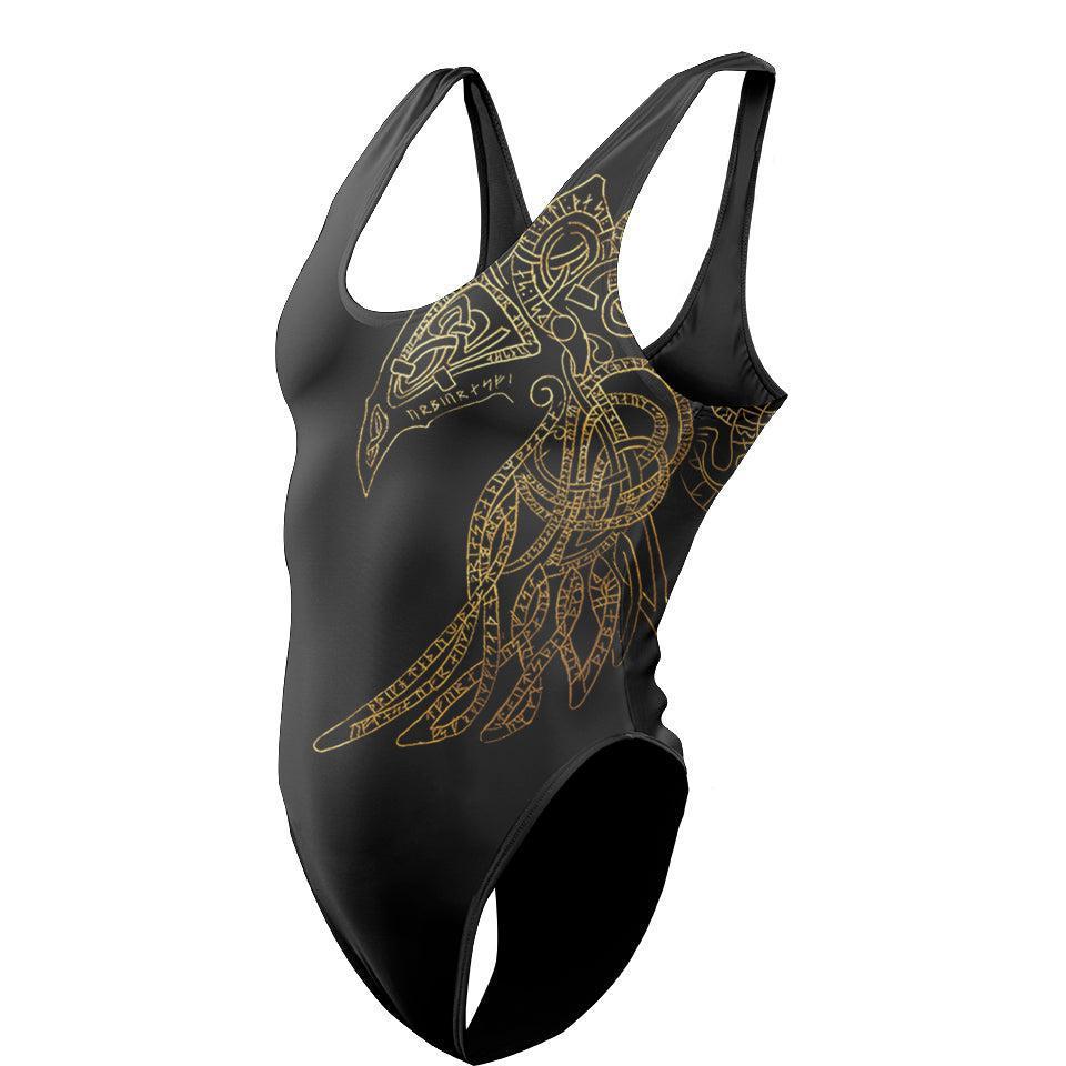One-Piece Swimsuit S / High Waist-Low Back Raven God Swimsuit VIKING-RAVEN_SWIMSUIT_V2_SM