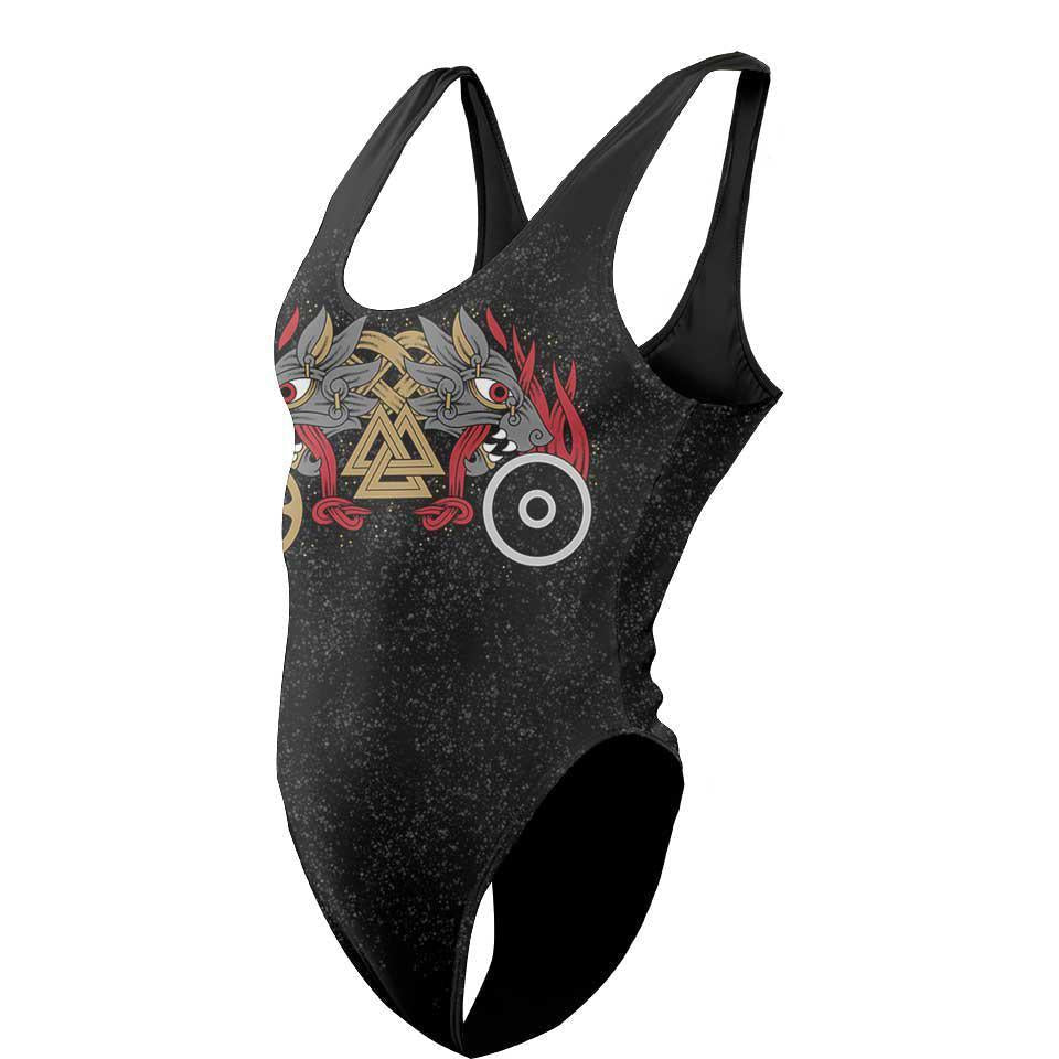 One-Piece Swimsuit S / High Waist-Low Back Skoll & Hati Swimsuit VIKING-WOLVES_SWIMSUIT_V2_SM