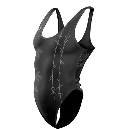One-Piece Swimsuit S / High Waist-Low Back Wisdom of Odin Swimsuit VIKING-RUNES_SWIMSUIT_V2_SM