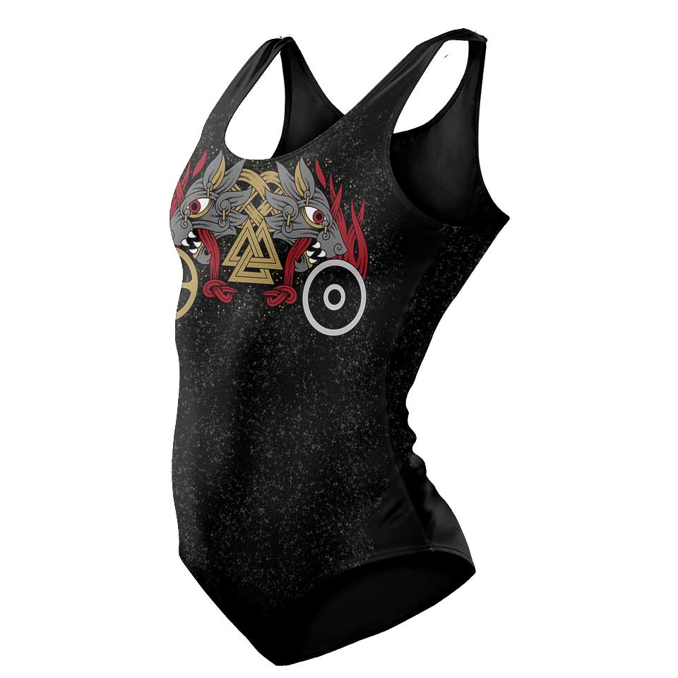 One-Piece Swimsuit S / Original Skoll & Hati Swimsuit VIKING-WOLVES_SWIMSUIT_V1_SM