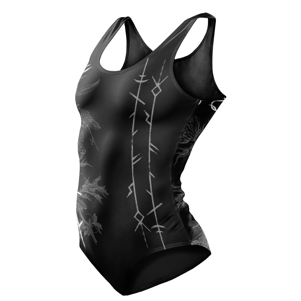 One-Piece Swimsuit S / Original Wisdom of Odin Swimsuit VIKING-RUNES_SWIMSUIT_V1_SM