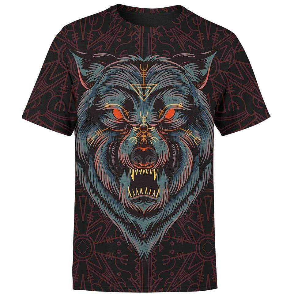 Shirt S / Red Lone Wolf Unisex Shirt WOLF-RED_T-SHIRT-3.0_SM