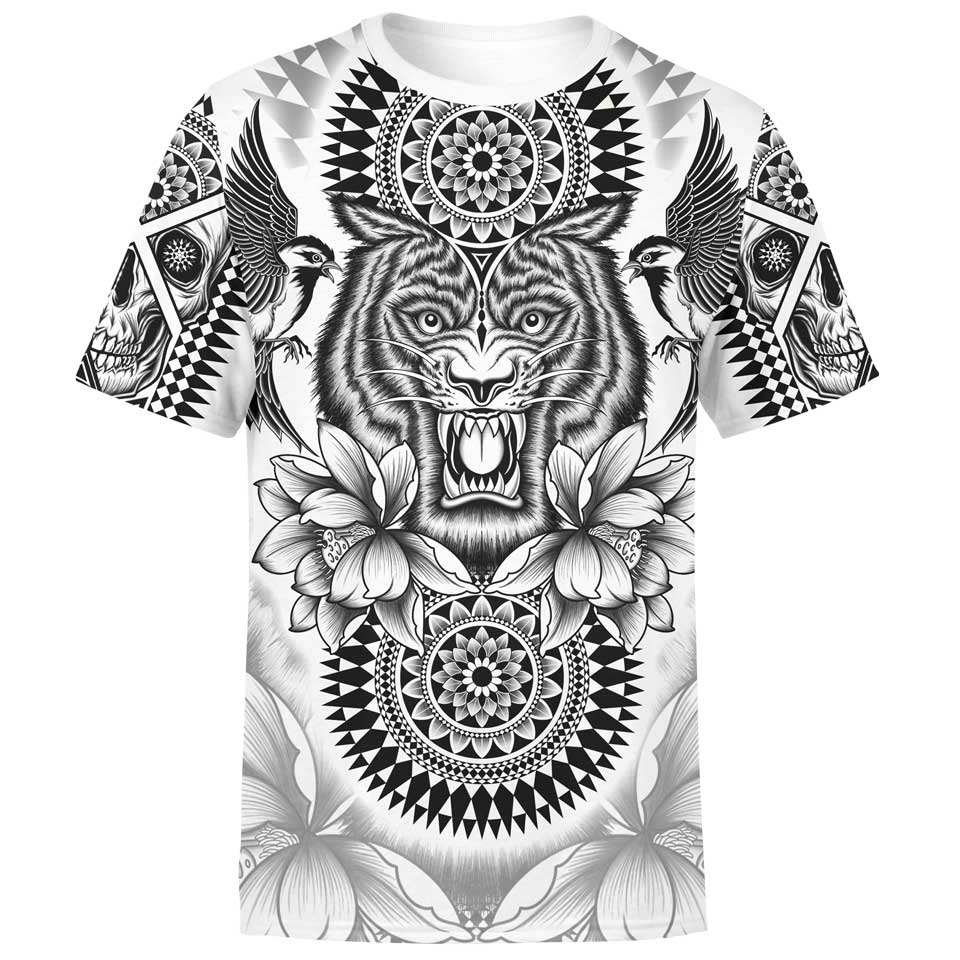 Shirt S Tribal Tiger Shirt TIGER-MANDALA-WHT_T-SHIRT-3.0_SM
