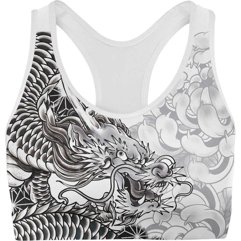 Sports Crop S / Original Ryu Sports Crop DRAGON-WHITE_SPORT-BRA-V1_SM