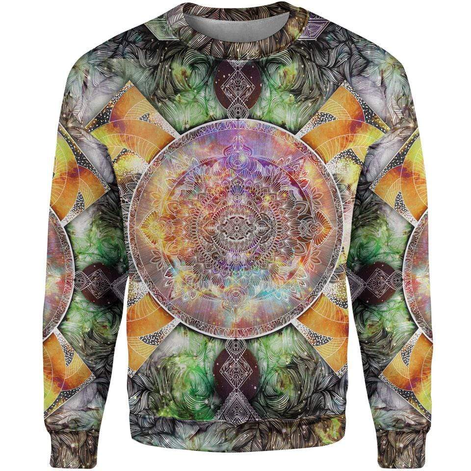 Sweater S / Rainbow Sacred Mandala Sweater SACRED-MANDALA-WHITE_SWEATSHIRT-3.0_SM
