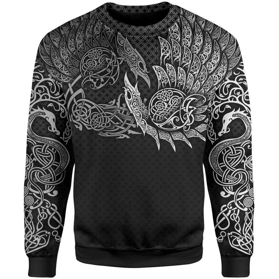 Sweater S Ravens of Midgard Sweater HUGINN&MUNINN-BW_SWEATSHIRT-3.0_SM