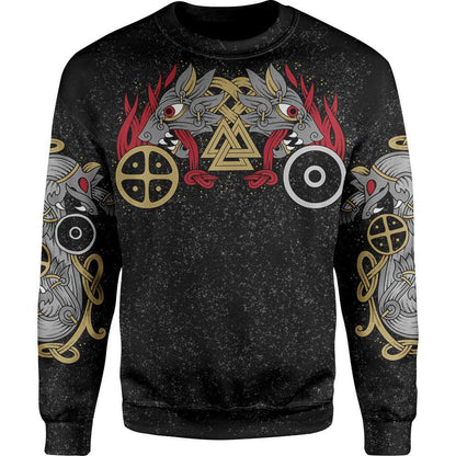 Sweater S Skoll & Hati Sweater VIKING-WOLVES_SWEATSHIRT-3.0_SM