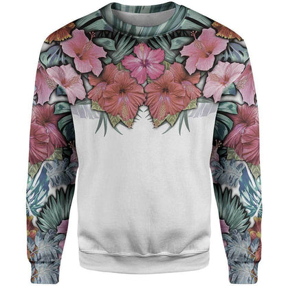 Sweater S / White Hibiscus Sweater HIBISCUS-WHITE_SWEATSHIRT-3.0_SM
