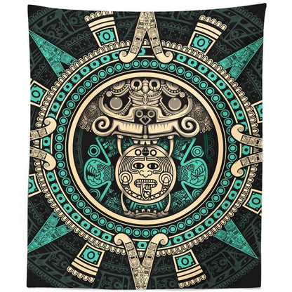 Wall Tapestry 60x80 / Turquoise Jaguar Warrior Wall Tapestry Jaguarwarrior_Green-Tan_TAPESTRY-60x80