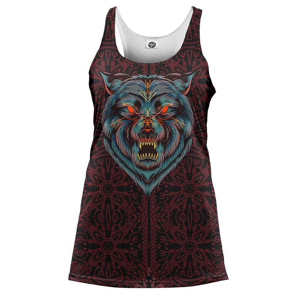 Women's tank S / Red Lone Wolf Women's Tank WOLF-RED_WOMENS-TANK-TOP_SM