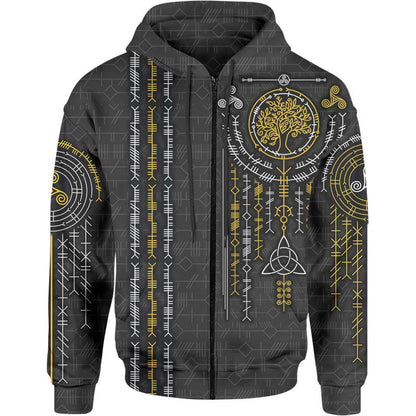 Zip-Hoodie S Ogham Zip Hoodie - Black Edition OGHAM-BLK_ZIP-HOODIE-2.0_SM